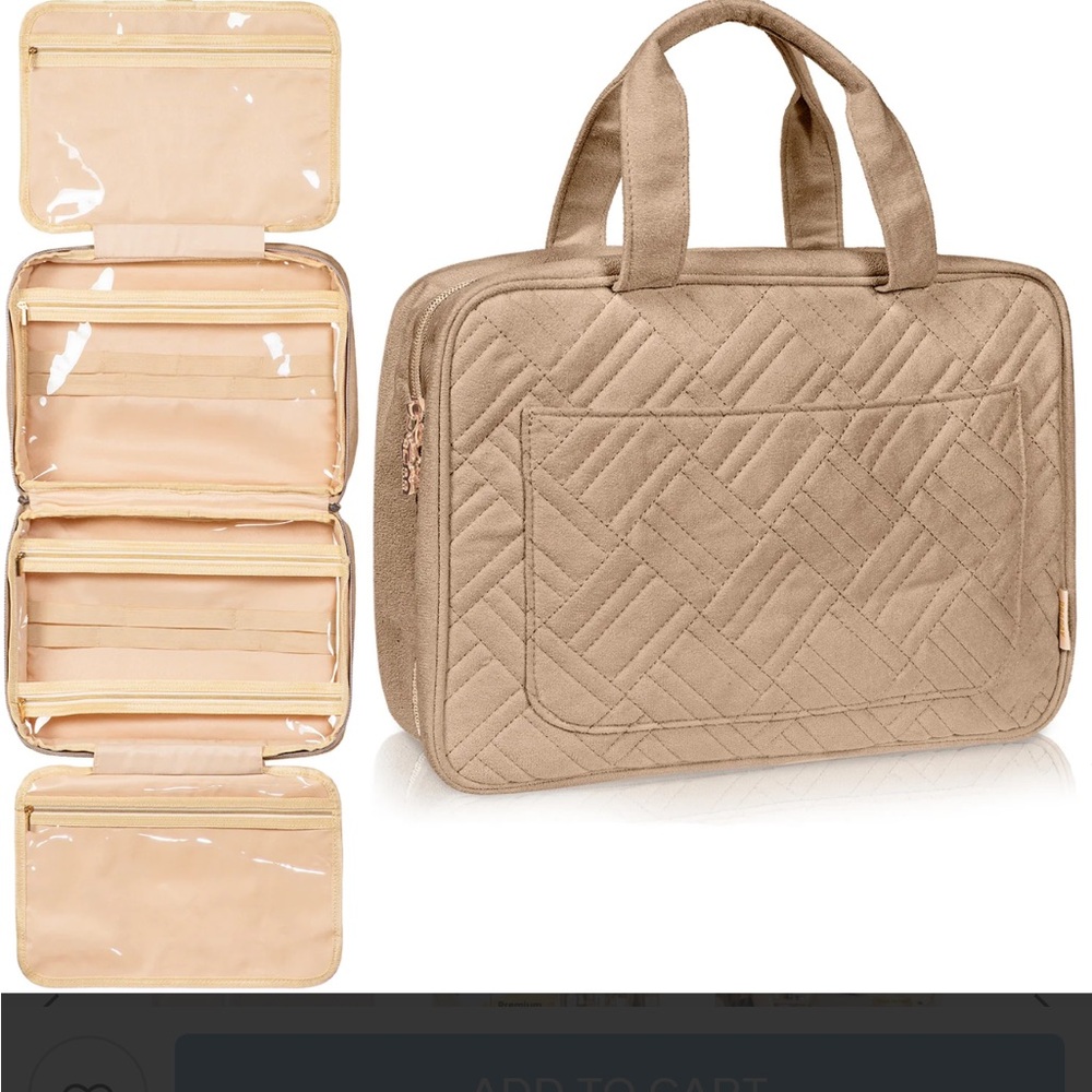 Boacay LARGE FOLDABLE HANGING TOILETRY BAG - CAMEL BROWN